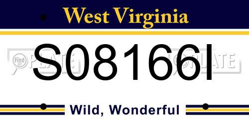 S08166I West Virginia License Plate