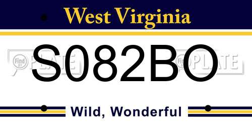 S082BO West Virginia License Plate