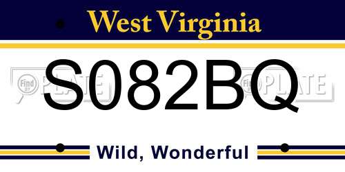 S082BQ West Virginia License Plate