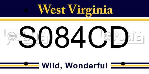 S084CD West Virginia License Plate