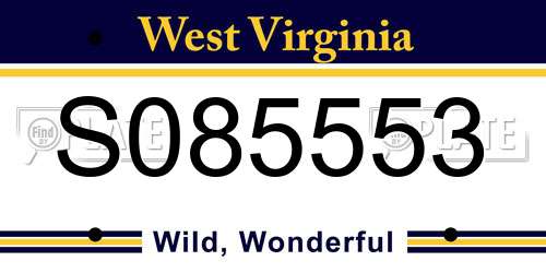 S085553 West Virginia License Plate