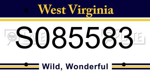 S085583 West Virginia License Plate