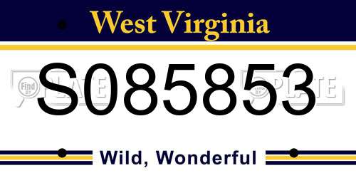 S085853 West Virginia License Plate