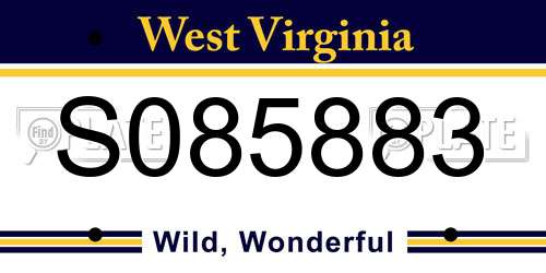 S085883 West Virginia License Plate