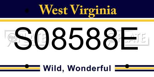 S08588E West Virginia License Plate