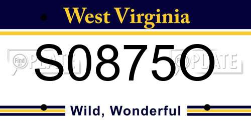 S0875O West Virginia License Plate