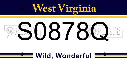 S0878Q West Virginia License Plate
