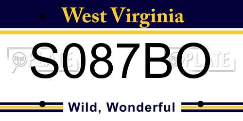 S087BO West Virginia License Plate