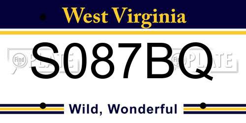 S087BQ West Virginia License Plate