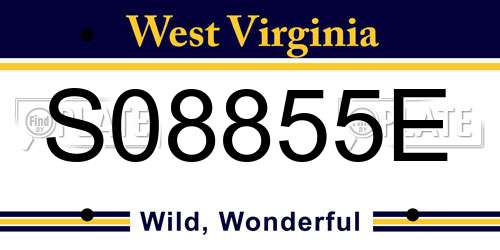 S08855E West Virginia License Plate