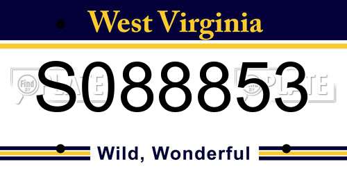 S088853 West Virginia License Plate
