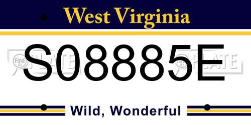 S08885E West Virginia License Plate