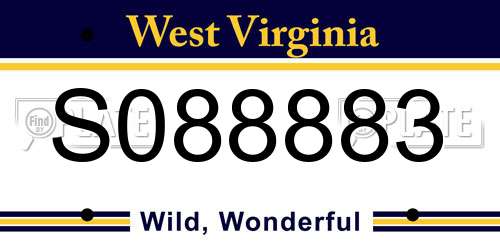 S088883 West Virginia License Plate