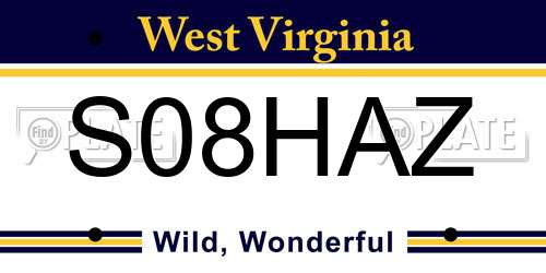 S08HAZ West Virginia License Plate