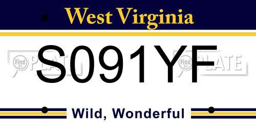 S091YF West Virginia License Plate