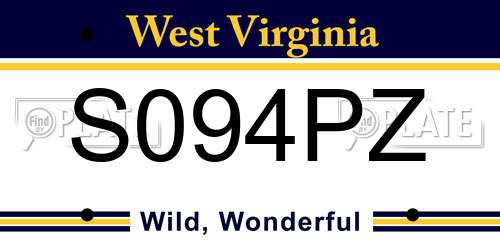 S094PZ West Virginia License Plate