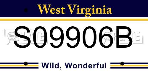 S09906B West Virginia License Plate