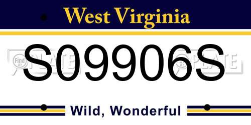 S09906S West Virginia License Plate