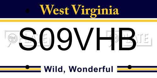 S09VHB West Virginia License Plate
