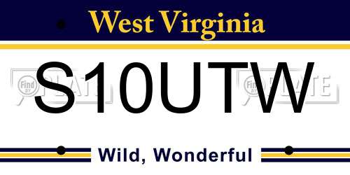 S10UTW West Virginia License Plate