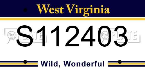S112403 West Virginia License Plate