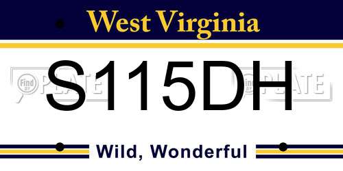 S115DH West Virginia License Plate