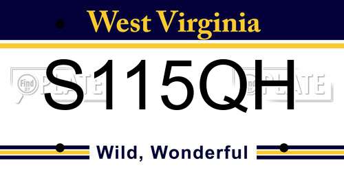 S115QH West Virginia License Plate