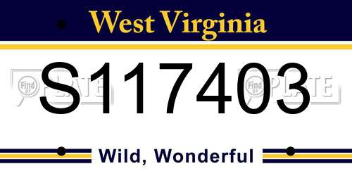 S117403 West Virginia License Plate