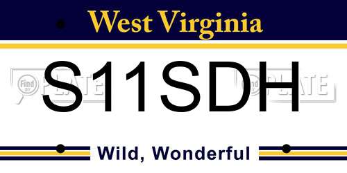 S11SDH West Virginia License Plate
