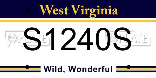 S1240S West Virginia License Plate