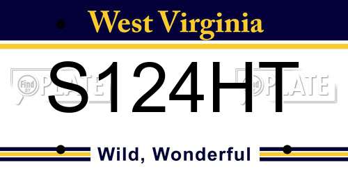 S124HT West Virginia License Plate