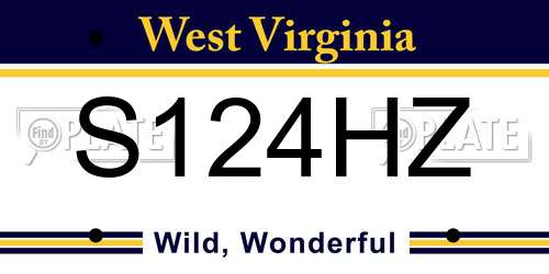 S124HZ West Virginia License Plate