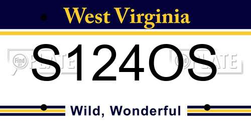 S124OS West Virginia License Plate