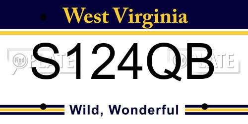 S124QB West Virginia License Plate