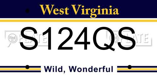 S124QS West Virginia License Plate