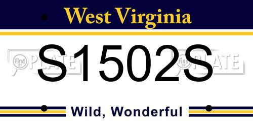 S1502S West Virginia License Plate