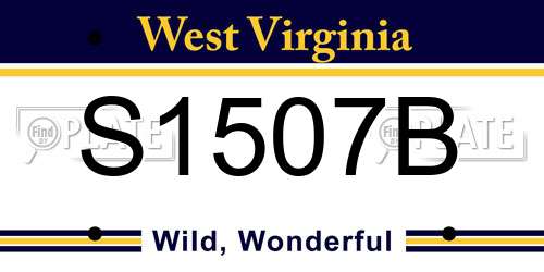 S1507B West Virginia License Plate