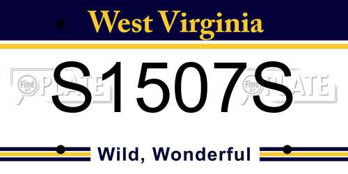 S1507S West Virginia License Plate