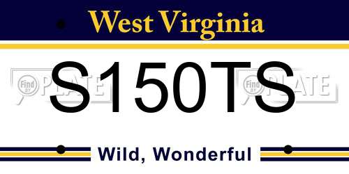 S150TS West Virginia License Plate