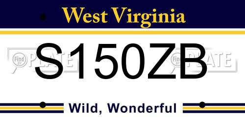 S150ZB West Virginia License Plate