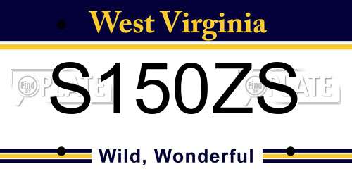 S150ZS West Virginia License Plate