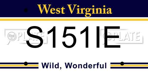 S151IE West Virginia License Plate