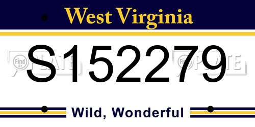 S152279 West Virginia License Plate