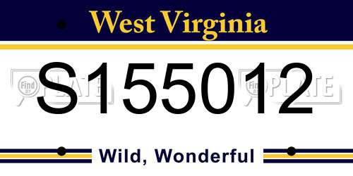 S155012 West Virginia License Plate