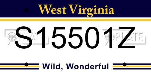 S15501Z West Virginia License Plate