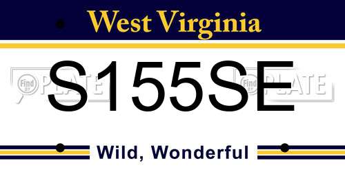 S155SE West Virginia License Plate