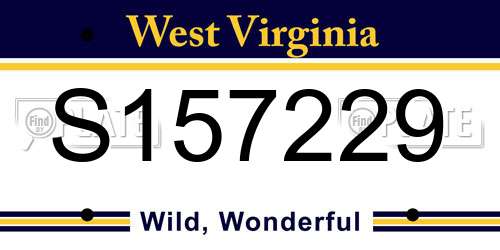 S157229 West Virginia License Plate