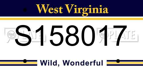 S158017 West Virginia License Plate