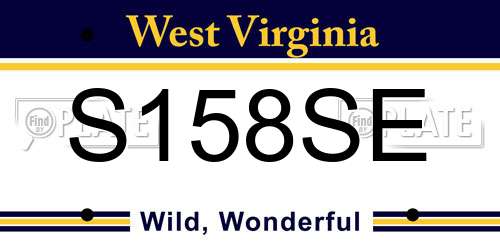 S158SE West Virginia License Plate