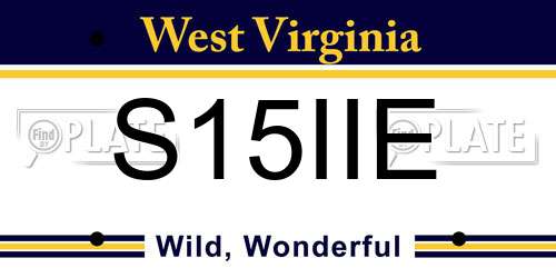 S15IIE West Virginia License Plate